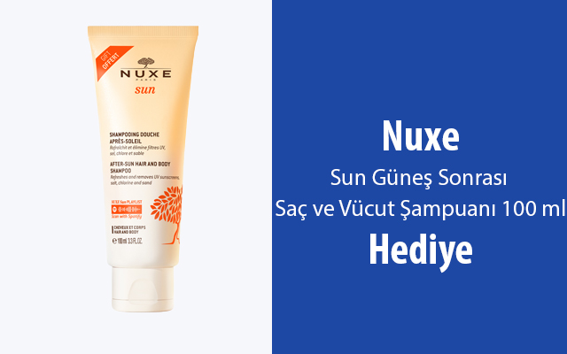 <strong><a href="https://www.recete.com/gunes-bakimi?brand=4">Nuxe Sun Güneş Sonrası Saç ve Vücut Şampuanı 100 ml Hediye!</a></strong>