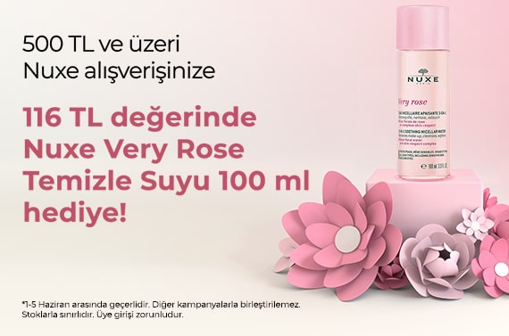 500 TL'lik alışverişe <a target="_blank" href="https://www.recete.com/nuxe-very-rose-temizle-suyu-100-ml-makyaj-temizleme-pedi">Nuxe Very Rose Temizle Suyu 100 ml & Makyaj Temizl</a> ürünü bedava.
