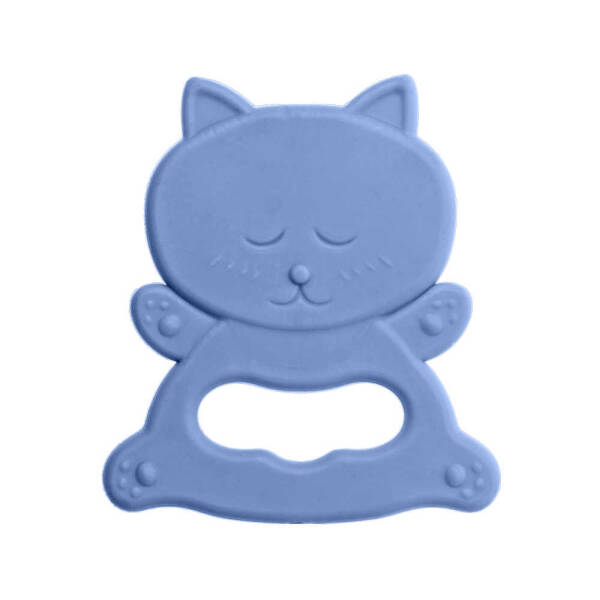 Bambino Kauçuk Yumuşak Diş Kaşıyıcı - Mavi Kedi - 1