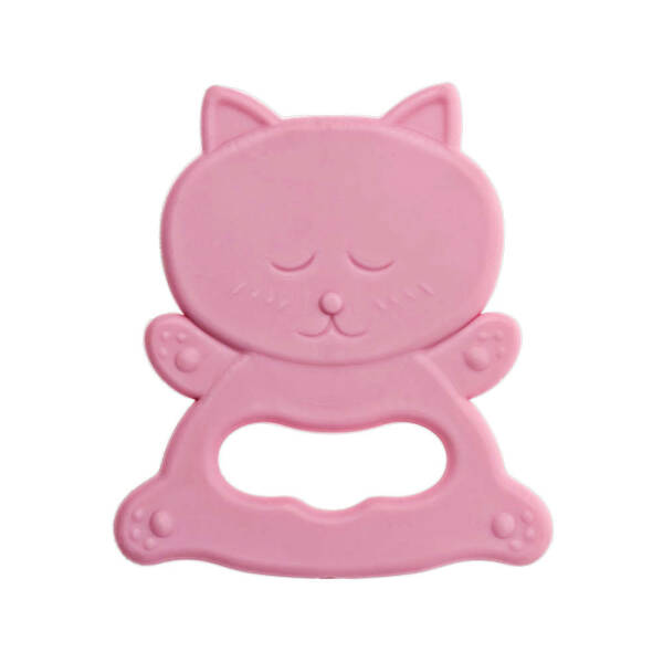 Bambino Kauçuk Yumuşak Diş Kaşıyıcı - Pembe Kedi - 1