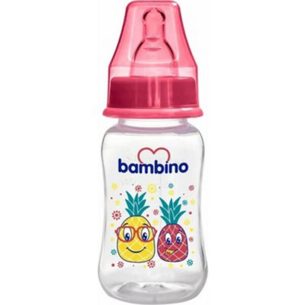 Bambino Oval Kavramalı PP Biberon 150ml - Kırmızı Ananas - 1