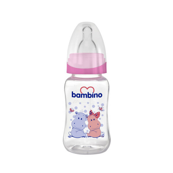 Bambino PP Biberon 150ml 0+ Ay - Pembe - Hipopatam - 1