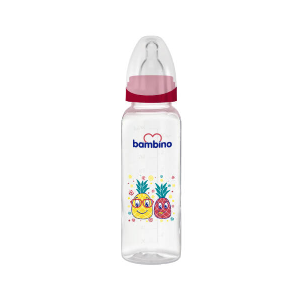 Bambino Standart PP Biberon 250ml 0+ Ay - Kırmızı - 1