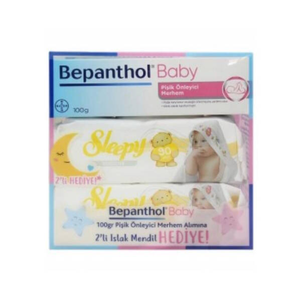 Bepanthol Baby Pişik Önleyici Merhem 100g ve 2li Islak Mendil Seti - 1