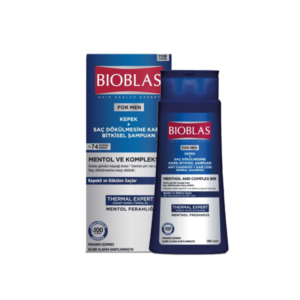 Bioblas For Men Kepek ve Saç Dökülmesine Karşı Şampuan 360ml Mentol ve Kompleks B19 - 1