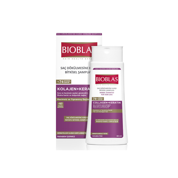 Bioblas Kolajen Keratin Saç Dökülmesine Karşı Bitkisel Şampuan 360ml - 1