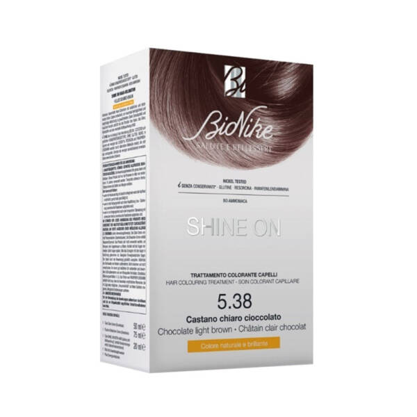 BioNike Shine On Saç Boyama Kiti No: 5.38 Açık Çikolata Kahve - 1
