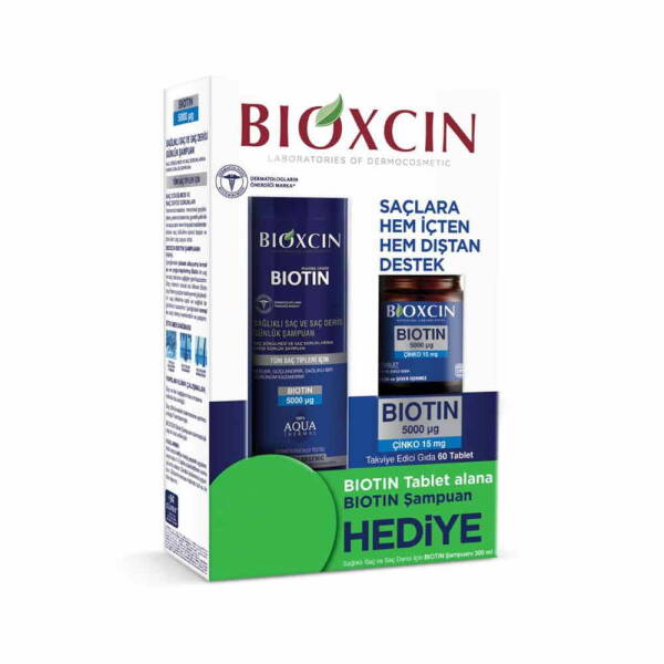Bioxcin Biotin 5000ug 60 Tablet ve Biotin Şampuan Seti - 1