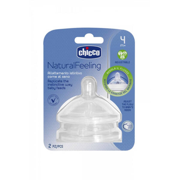 Chicco Biberon Emziği 2'li Natural Feeling 4 Ay+ - 1