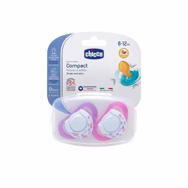 Chicco Emzik Physio Compact Kız 2'li Kauçuk 6-12 Ay - 1