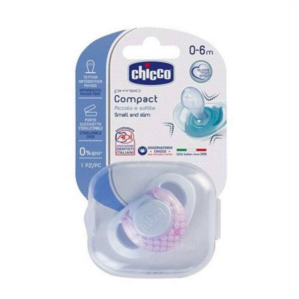 Chicco Emzik Physio Compact Kız Tekli Silikon 0-6 Ay - 1