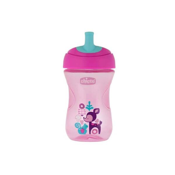 Chicco Pipetli Eğitim Bardağı 12 Ay+ Pembe Ceylanlı 266ml - 1