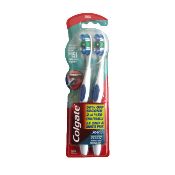 Colgate Komple Ağız Temizliği Diş Fırçası Orta 2 Adet - 1