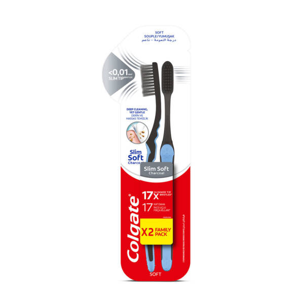 Colgate Slim Soft Charcoal Diş Fırçası 1+1 Yumuşak - 1