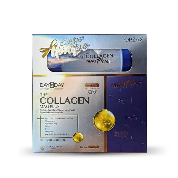 Day2Day The Collagen Mag Plus 12.85g x 30 Saşe Çilek Karpuz Aromalı Shaker Hediyeli - 1