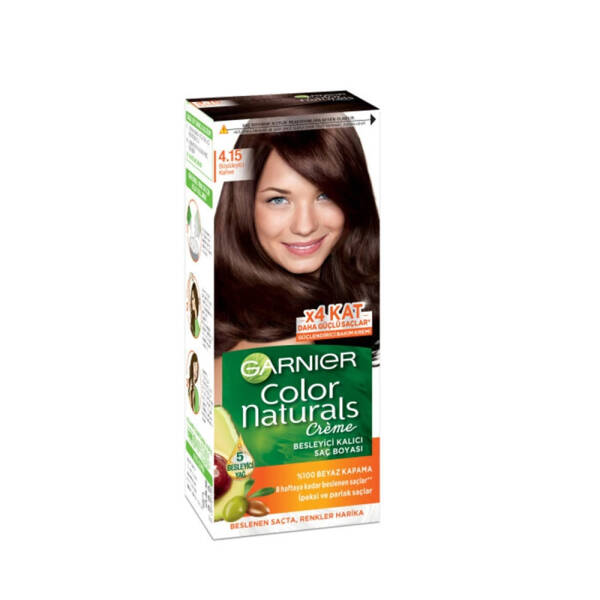 Garnier Color Naturals Besleyici Kalıcı Saç Boyası 4.15 Büyüleyici Kahve - 1