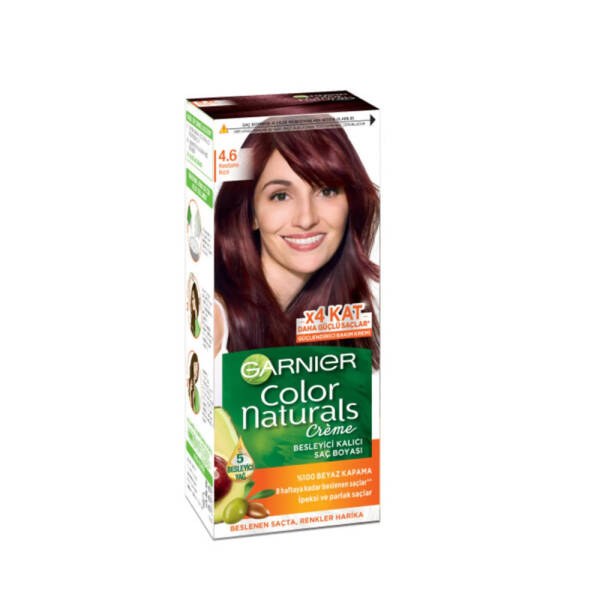 Garnier Color Naturals Besleyici Kalıcı Saç Boyası 4.6 Kestane Kızıl - 1