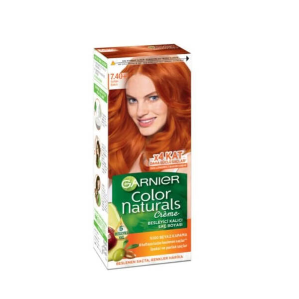 Garnier Color Naturals Besleyici Kalıcı Saç Boyası 7.40+ Sultan Bakırı - 1