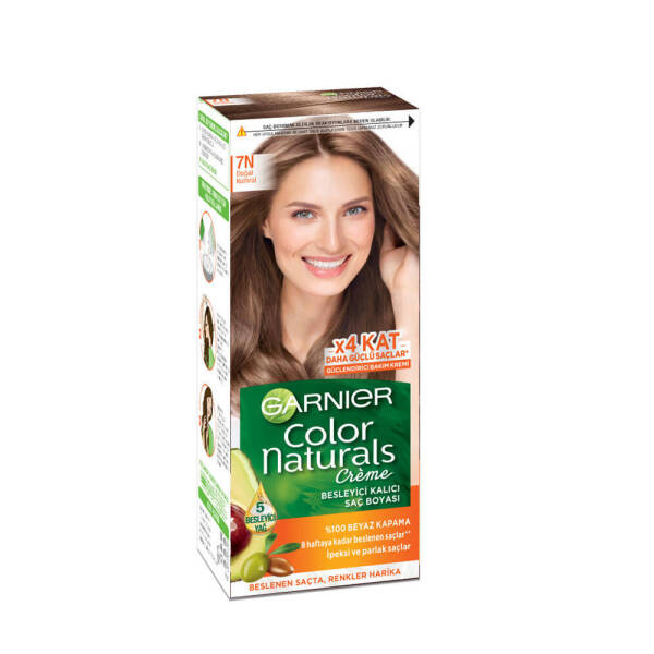 Garnier Color Naturals Besleyici Kalıcı Saç Boyası 7N Doğal Kumral - 1