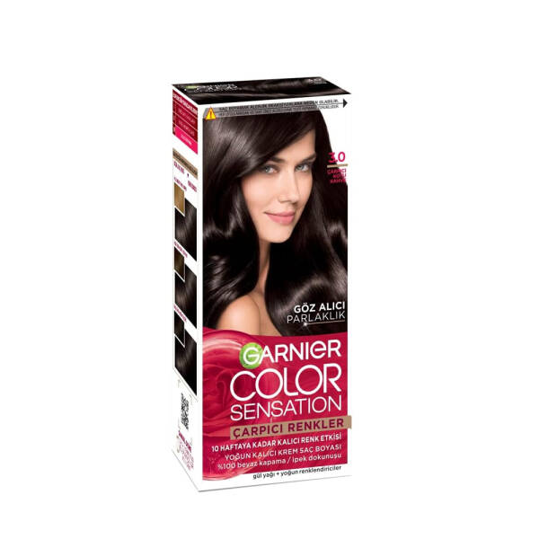 Garnier Color Sensation Çarpıcı Renkler Saç Boyası 3.0 Çarpıcı Koyu Kahve - 1
