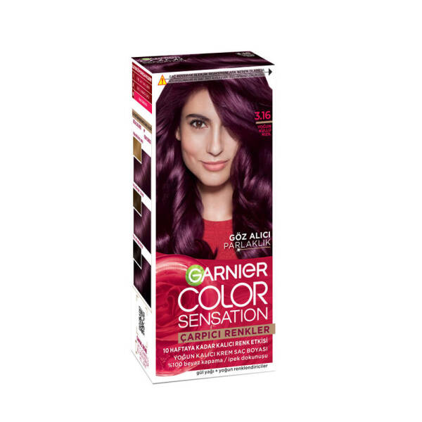 Garnier Color Sensation Çarpıcı Renkler Saç Boyası 3.16 Yoğun Küllü Kızıl - 1