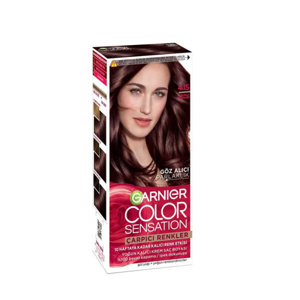 Garnier Color Sensation Çarpıcı Renkler Saç Boyası 4.15 Buzlu Kestane - 1