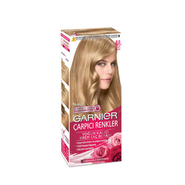 Garnier Color Sensation Çarpıcı Renkler Saç Boyası 8.0 Parlak Koyu Sarı - 1