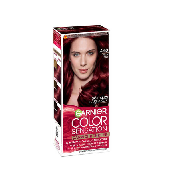 Garnier Color Sensation Çarpıcı Renkler Saç Boyası 4.60 Yoğun Koyu Kızıl - 1