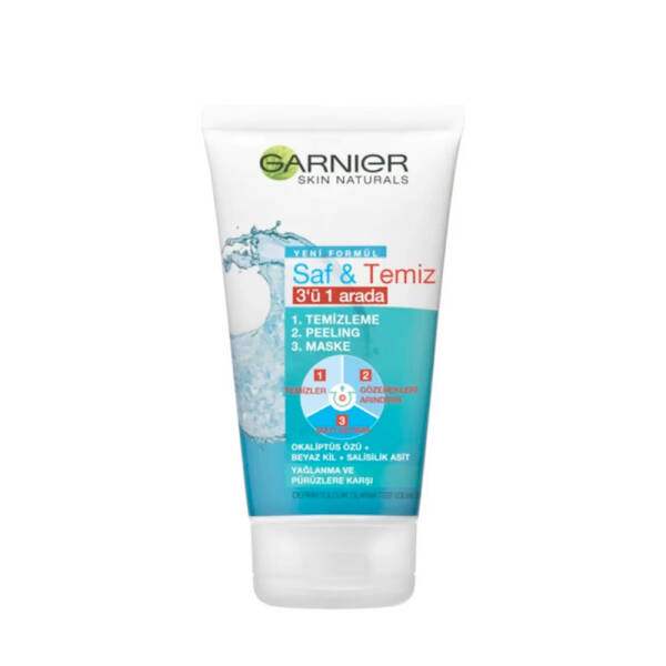 Garnier Skin Naturals 3 ü 1 Arada Temizleme + Peeling + Maske 150ml - 1