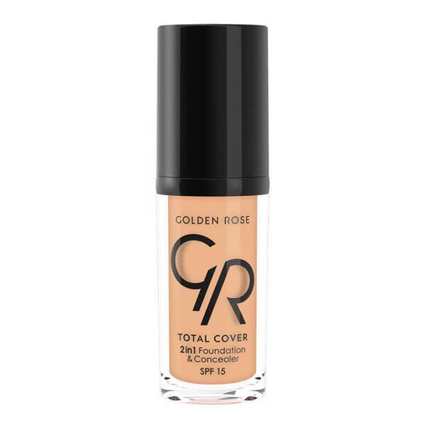 Golden Rose Total Cover 07 Natural 2 in 1 Foundation 30ml - 1