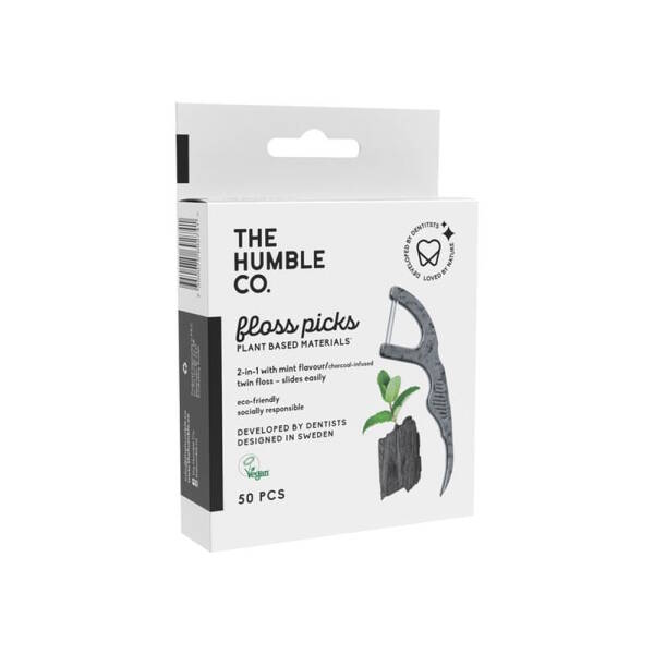 Humble Brush Floss Picks Charcoal 50 Adet - 1