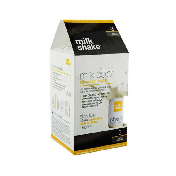 Milk Shake 3 Koyu Kestane + Hair Cream 50ml Set - 1