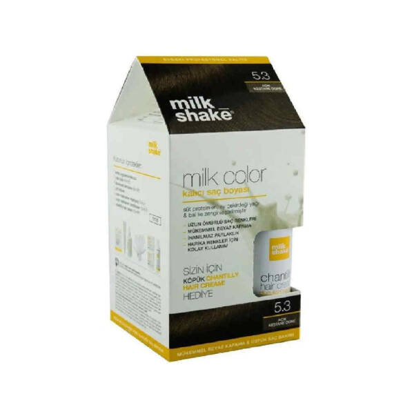 Milk Shake 5.3 Açık Kestane Dore + Hair Cream 50ml Set - 1