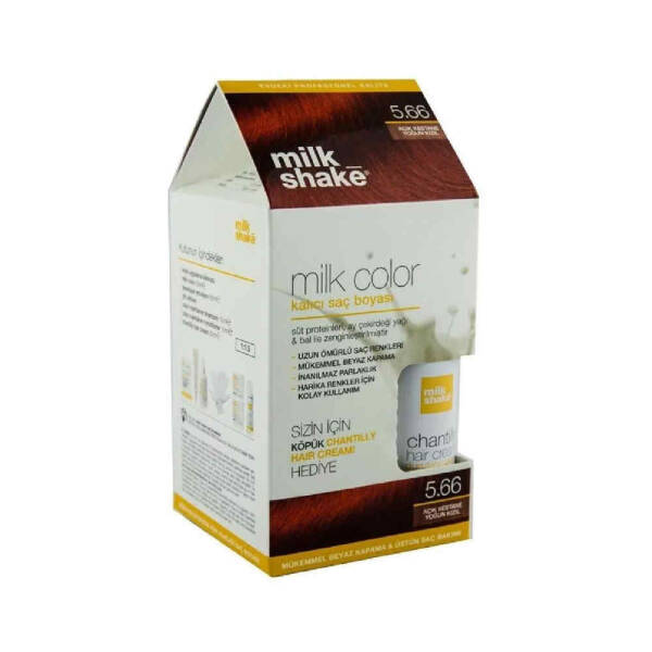 Milk Shake 5.66 Açık Kestane Yoğun Kızıl + Hair Cream 50ml Set - 1