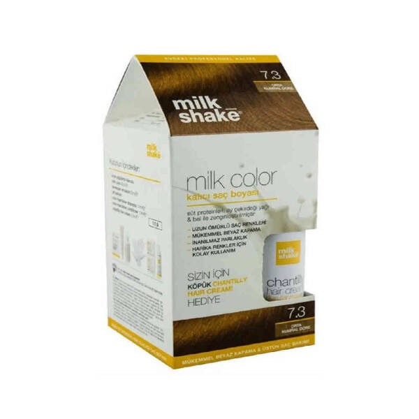 Milk Shake 7.3 Orta Kumral Dore + Hair Cream 50ml Set - 1