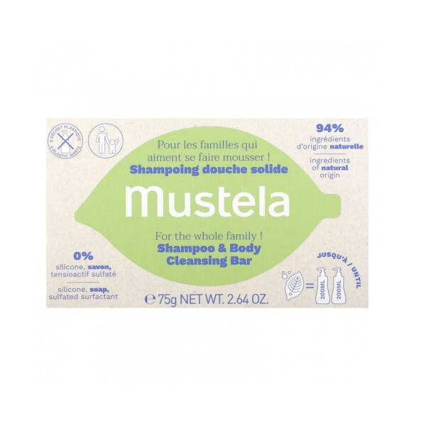 Mustela Tüm Aile İçin Şampuan ve Vücut Temizleme B-Mustela Shampoo and Body Cleansing Bar 75g - 1