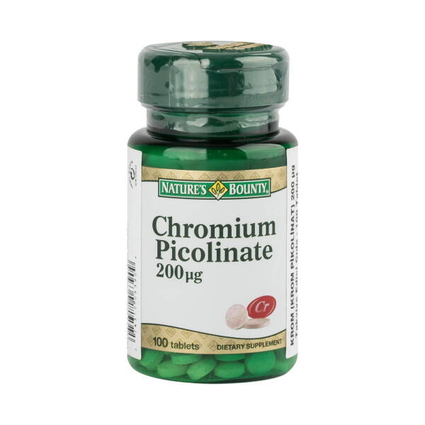 Nature's Bounty Chromium Picolinate 200mcg 100 Tablet - 1