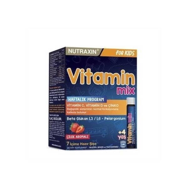 Nutraxin Vitamin Mix For Kids 7 Şişe Strawberry Flavour - 1