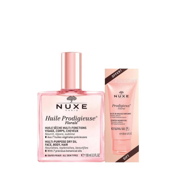 Nuxe Huile Prodigieuse Florale 100ml + Prodigieux Floral Shower Gel 30ml Set - 1