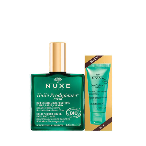 Nuxe Huile Prodigieuse Neroli 100ml + Prodigieux Neroli Shower Gel 30ml Set - 1