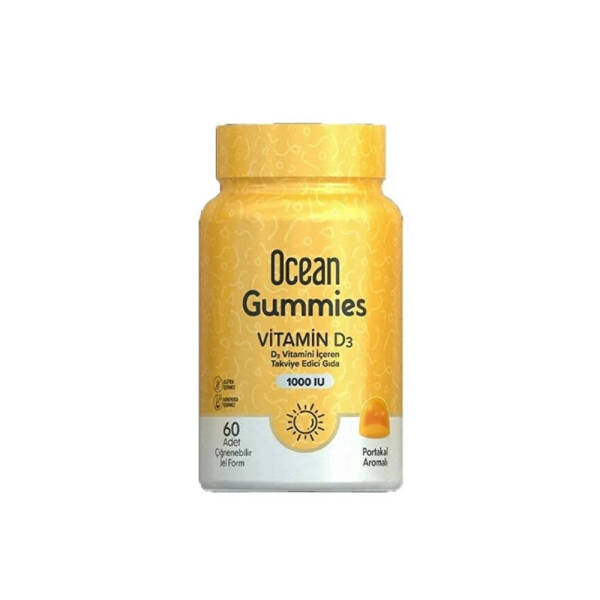 Ocean Gummies Vitamin D3 1000IU 60 Çiğnenebilir Jel Form Portakal Aromalı - 1