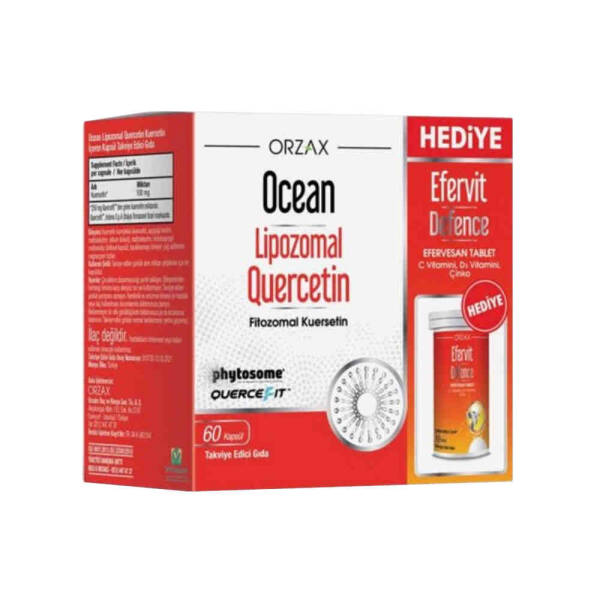 Ocean Lipozomal Quercetin 60 Kapsül + Efervit Defence 10 Tablet Hediye - 1