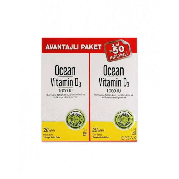 Ocean Vitamin D3 1000IU Sprey 20ml İkincisi %50 İndirimli - 1