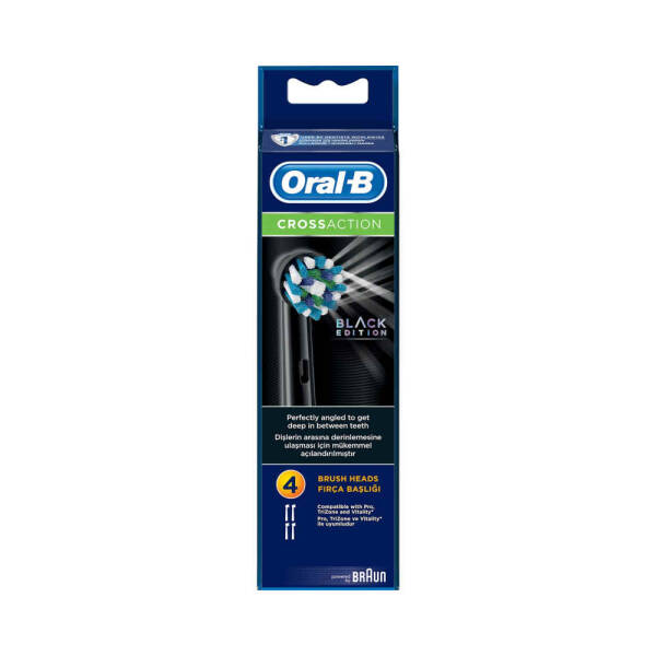 Oral-B Crossaction Black Edition Yedek Fırça Başlığı 4 Adet - 1