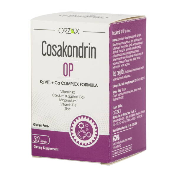 Orzax Cosakondrin OP K2 Vit. + Ca Complex 30 Tablet - 1