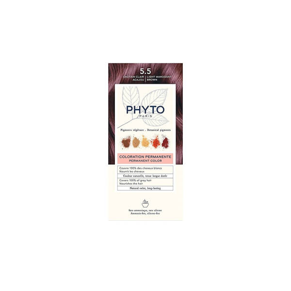 Phyto Phytocolor 5.5 Bitkisel Saç Boyası Açık Kestane Akaju - 1