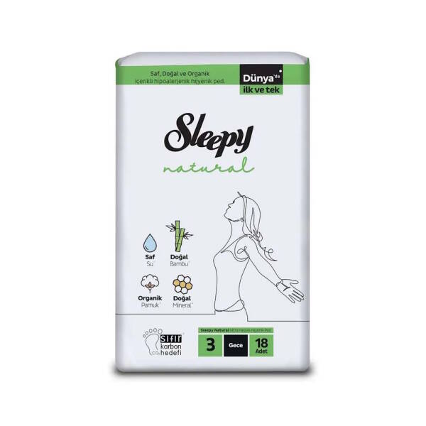 Sleep Natural Ultra Sensitive Hijyenik Ped - Gece - 18 Adet - 1