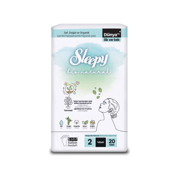 Sleepy Bio Natural Premium Plus Hijyenik Ped 2 Uzun 20 Adet - 1