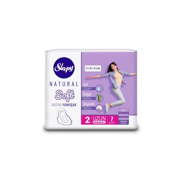 Sleepy Natural Soft Extra Yumuşak Ped 2 Uzun 7 Adet - 1