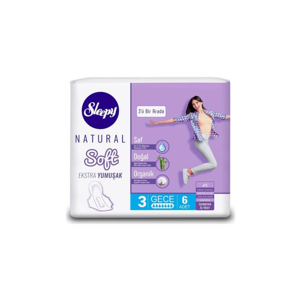 Sleepy Natural Soft Extra Yumuşak Ped 3 Gece 6 Adet - 1